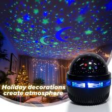 Luz nocturna de proyección de estrella y luna multicolor moderna alimentada por USB, proyección giratoria para techo/escritorio, adecuada para dormitorio, habitación, iluminación de sala de juegos, proyección dinámica de cielo estrellado, lámpara de atmósfera de plástico, luz decorativa ambiental - Estrella - Ver 2