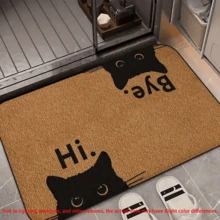1pc Fashionable Welcome Mat - Cute Cat Pattern, Non-Slip, Washable, Suitable For Home Decor, Bathroom Mat, Winter Home Decor And Christmas Gift, Applicable For Entryway, Bathroom, Kitchen And Bedroom. Can Be Used Indoor And Outdoor | Christmas Decor, Christmas, Rug, Room Decor, Carpet, Bedroom Rug, Kitchen Floor Mat, Home Decor, Doormat, Bathroom Mat, Kitchen Rug - Multicolor - View 1