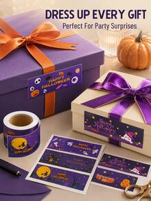 1360pcs Cartoon Halloween Sticker Roll For Envelopes Gifts Party And DIY Decor - Multicolor - View 5
