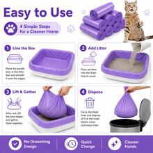 Large Thick Leak-Proof Cat Litter Bags, Suitable For Pet Waste Cleanup And Odor Control; Made Of Thick Absorbent Material With Drawstring Seal Design, Specifically Designed For Multi-Cat Households, Effectively Eliminates Odors During Cat Litter Box Cleaning. - View 4