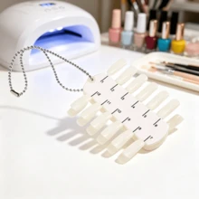 1pc 24/36 Colors Transparent Nail Art Practice Nail Tips Color Card With Chain, Fragrance-Free Nail Color Palette Sample Sticks, Practice Fake Nails Display Board, Natural Nail Color Card, Suitable For Salon - Multicolor - View 12