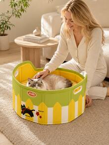 1pc Foldable Pet Bath Tub, Portable Dog Bathtub, Space-Saving Easy Storage, Dual Side Handles For Easy Movement, Suitable For Dogs, Puppies, Cats And Other Pets Daily Bathing, Cleaning, Grooming, Soaking And Water Play, Indoor Bathroom, Shower, Balcony, Yard, Travel, Camping And RV Multi-Scenario Use, Unfold To Use, Foldable For Storage After Use, Suitable For Small Households - A - View 7