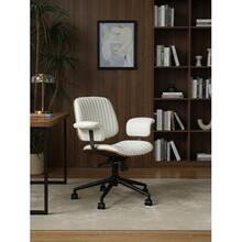 Home Office Desk Chair, Leather Ergonomic Computer Chair With Wheels And Oak Armrests, Height-Adjustable Swivel Office Chair For Executives - Beige - View 2