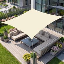 Rectangular Outdoor Patio Sun Shade Sail, Curved Edge 95% UV Protection Sun Canopy, Suitable For Patio, Backyard, Courtyard - Multicolor - View 1