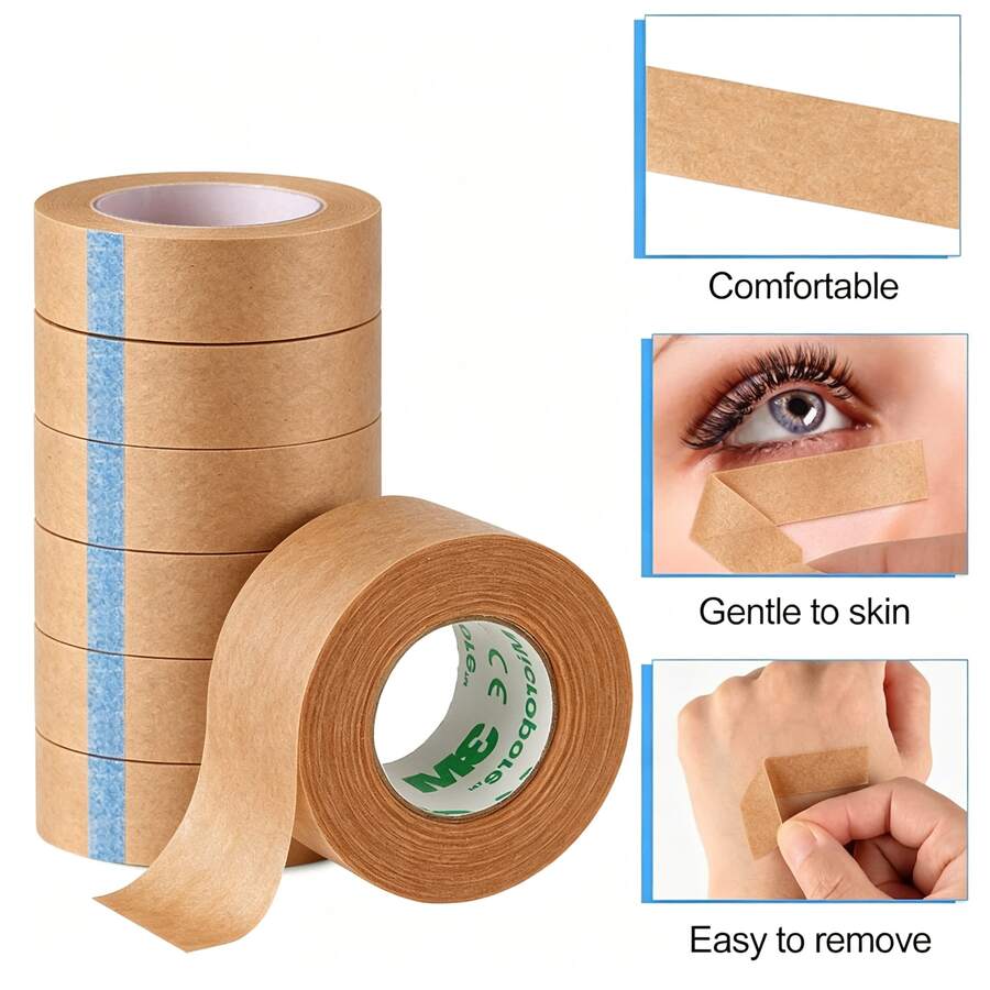 1 Roll Breathable Non-Woven Adhesive Tape, Gentle Skin-Friendly Fix Tape For Daily Use - Brown - View 1