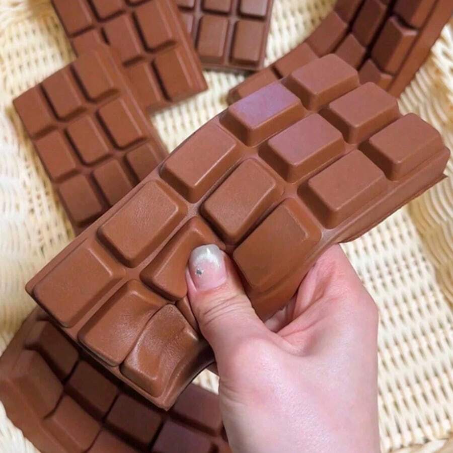 Tachimi 1pc Realistic Chocolate Stress Relief Squeeze Toy, Adult Desktop Fidget Toy, Soft Elastic Dough Texture, Fun Handheld New Squeeze Toy, Birthday Party Surprise Gift, Squeeze Fun Party Favor, Mini Brand Randomly Shipped - Multicolor - View 1