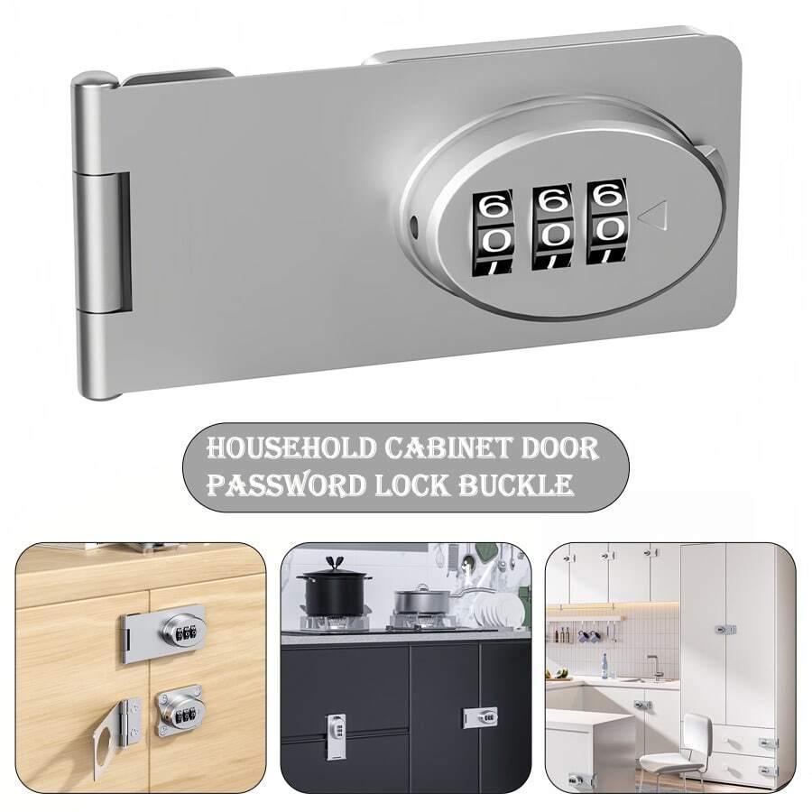 Household Cabinet Door Password Lock, Kitchen Cabinet Door Lock, Knob Style Password For Small Cabinet Doors More Convenient, Made Of Zinc Alloy Material, Iron Chromium Coating, With Screws Attached