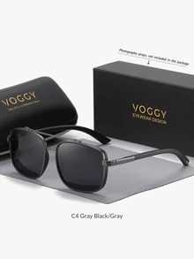 VOGGY 時尚極簡復古金屬 TR 彈簧鉸鏈偏光 UV400 太陽眼鏡，男女通用，適合運動、開車、戶外騎行、釣魚、度假旅行、派對裝飾道具禮物 - Color A - 查看 13