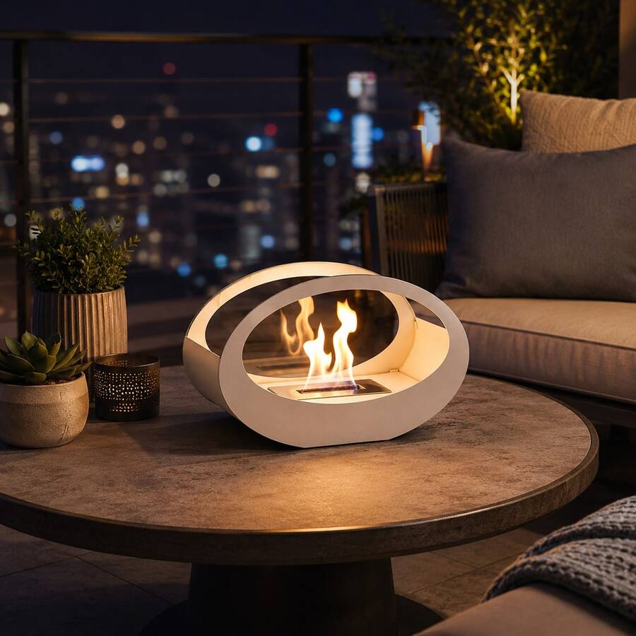 Elegant Oval Tabletop Fireplace Clean Bioethanol Decorative Fireplace Restaurant Bar Portable Fireplace For Indoor - Regular - View 1