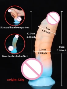 Silicone Realistic Dildo, Glowing Colorful Lifelike Penis Toy, Adult Sex Toy For G-Spot And Prostate Orgasm, Realistic Penis, For Him - one-size - View 28
