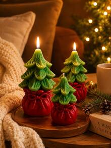 1pc Christmas Tree Silicone Mold, Christmas Tree Snowflake Casting Mold, Suitable For Aromatherapy Candles, Plaster, Clay, Crystal Resin, Cute Holiday Decoration, Christmas New Year Birthday Gift - Christmas Tree Candle Mold - View 5