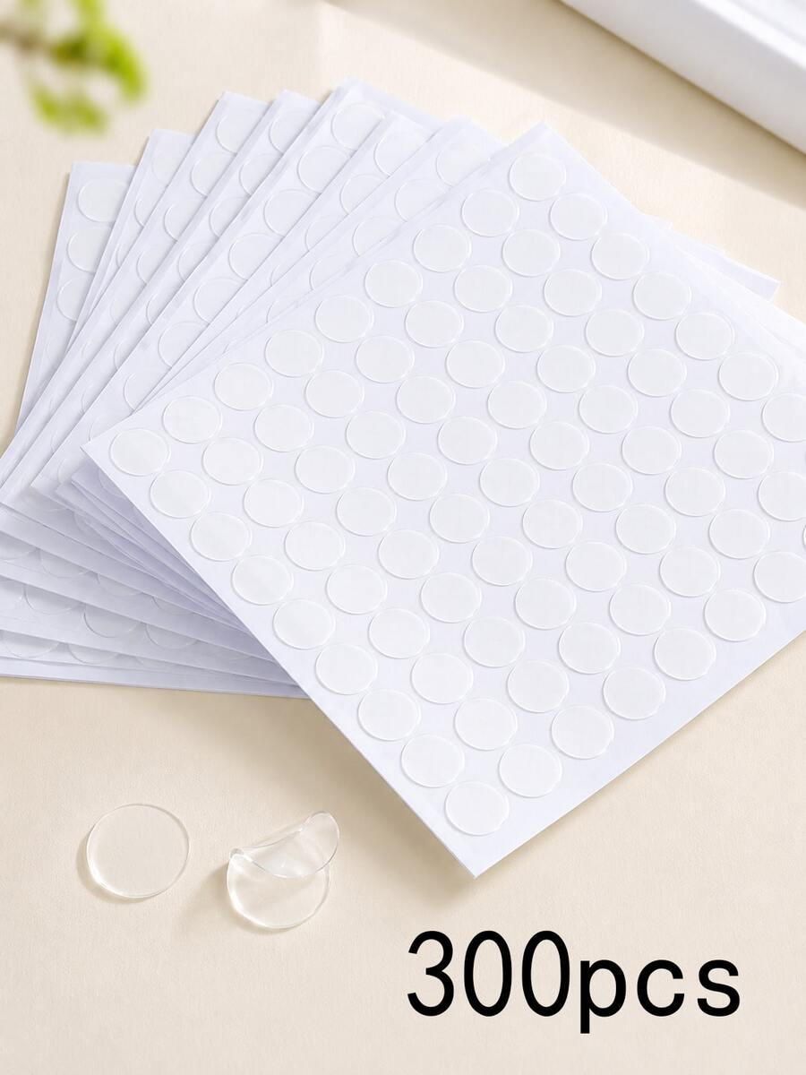 50/300pcs Round Double-Sided Tape Diameter 2cm, Acrylic Transparent Adhesive - View 1