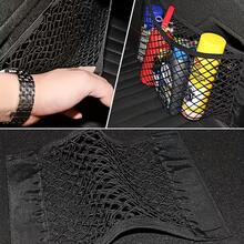 1 buah Tas Penyimpanan Belakang Jok Mobil, Jaring Bagasi Belakang dengan Tali Elastis dan Pengait/Perekat, Kantong Penyimpanan Mobil Universal, Organizer Kendaraan, Jaring yang Dapat Diperluas, Aksesori Otomotif - Hitam - View 1