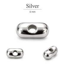 100/200 hạt cườm spacer lỗ giữa tròn nhẵn 6mm màu vàng bạc rời, phụ kiện làm vòng tay dây chuyền trang sức DIY - Hạt CCB - Xem 7