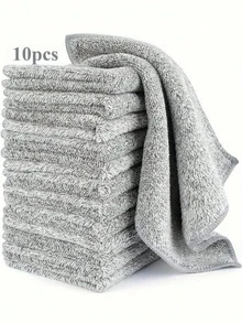 10pcs Microfiber Car Cleaning Towels, Super Absorbent Quick Dry Reusable Washable Cleaning Cloth, Lint-Free Oil-Resistant Wipes, Suitable For Car Detailing, Kitchen And Home Cleaning - A - View 10