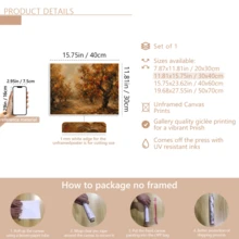 1pc Vintage Autumn Apple Orchard Exquisite Art Wall Painting, Impressionist Autumn Landscape Canvas Wall Decor, Pastoral Oil Painting Style, Frameless, Autumn Landscape Picture, Suitable For Bedroom, Living Room, Kitchen And Other Indoor Decoration, Creative Housewarming Gift, Home Decor, Indoor Wall Art - A - View 12