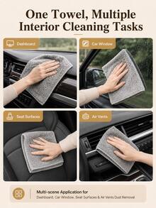 10pcs Microfiber Car Cleaning Towels, Super Absorbent Quick Dry Reusable Washable Cleaning Cloth, Lint-Free Oil-Resistant Wipes, Suitable For Car Detailing, Kitchen And Home Cleaning - A - View 4