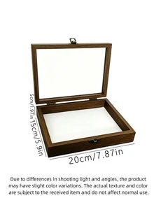Caja de joyas con tapa transparente, caja de almacenamiento de pendientes 2 en 1, organizador de joyas de madera de nogal, forro de terciopelo, adecuada para exhibición en el hogar - Multicolor - Ver 13