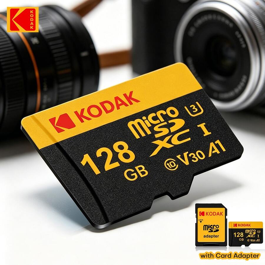 Kodak MicroSD 記憶卡 16GB 256GB 128GB 64GB 32GB MicroSDXC Class10 U3 V30 A1 SD TF 閃存記憶卡 100MB/S 高速