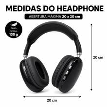 Fone de Ouvido Headphone Sem Fio Over-Ear com Microfone e Modo FM P9 - Visão 3