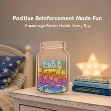 1 Set Star Reward Jar, Includes 45 Stars Or Flowers, Student Prizes, Featuring Vibrant Floral Design, As Positive Behavior Incentive And Educator & Classroom Management Essential Tool, For Student Recognition - Flower Ornaments - View 12