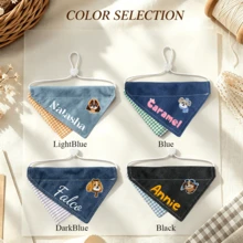 Customized Dog Scarf With Name, Personalized Embroidered Dog Scarf With Patch, Customized Name Puppy Scarf, Handmade Pet Scarf Suitable For Small, Medium And Large Dogs, Creative Gift For Dog Lovers - Pet Bib - View 9