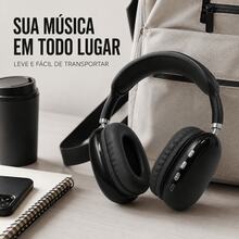 Fone de Ouvido Headphone Sem Fio Over-Ear com Microfone e Modo FM P9 - Visão 6
