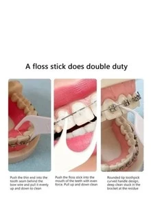 Kit 300un Fio Dental Individual Descartavel Com Haste Floss Pick Sem Sabor - Multicolorido - Visão 8