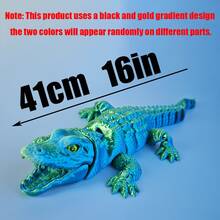 Extra Large Crocodile Plush Model Ornament | 64cm Large Size, Gold Noble, Black Powerful, Artistic Decor "Collector's Choice" Study Living Room Luxury Decoration | Suitable For Home Decor, Home Decoration, Desktop Display - Multicolor - View 15