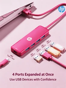 HP DHC-CT100D USB Hub Multi-Port 3.0 High-Speed Data Transfer Desktop Expansion Hub Splitter Converter For External USB Drive Hard Drive Power Supply Compatible With Laptop Desktop MacOS IOS Android - View 2