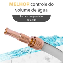 Kit Bico de Água Alta Pressão 3 em 1 Metal Resistente para Mangueira 1/2 + Conector Rosca - Dourado - Visão 4