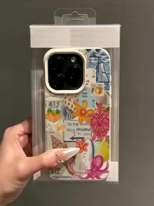 1件白色島嶼海灘拼貼極簡風個性化TPU防震全包手機殼，適用於Apple 17 16 15 14 13 12 11 Pro Max Air及系列 - 彩色 - 查看 4