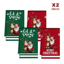 2/4/48pcs Christmas Pattern Kitchen Dish Cloths, Absorbent Cleaning Dish Towels, Restaurant Home Daily Cleaning Towels, Multi-Purpose High Absorbency Kitchen Cleaning Towels - Multicolor - View 11