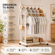 Perchero con zapatero de metal para colgar ropa con estante de almacenamiento de 2/3 niveles para pasillo, dormitorio, muebles del hogar, 65.0 x 22.0 x 13.8 in (blanco, negro) - Multicolor - Ver 2