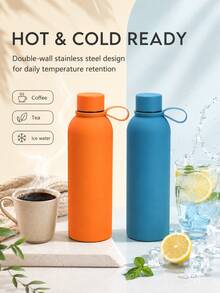 3/1pc Portable Sports Water Bottle With Handle Loop, Lightweight Solid Color Reusable Drinking Bottle, Suitable For Gym, Hiking, Yoga, Travel, Office, School, Outdoor Activities, Workout And Daily Hydration, Fashion Fitness Accessory, Unisex - Multicolor - View 5