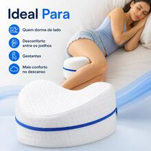 Almofada Ergonômica Para Pernas e Joelhos Espuma de Memória - 1 unidade-Branco - Visão 8