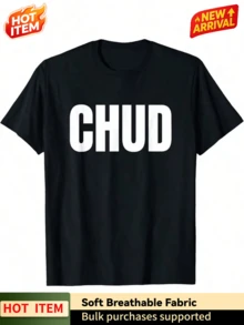 CHUD Funny Unhinged Gen Z Meme Slang Brainrot Gag Cringe Y2K T-Shirt - Black - View 1