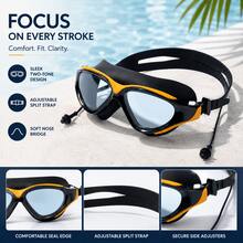 Adult Swimming Goggles Unisex Large Frame Adjustable Double Strap Design With Earplugs Comfortable Fit Swimming Pool Training Fitness Swimming Gear Summer Water Sports Accessories - White - View 3