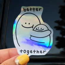 Embrace Little Dumpling, Minimalist Cute, Conveying Companionship - Waterproof Vinyl Sticker - Durable Smooth Surface, Self-Adhesive Bumper Sticker, Suitable For Cars, Windows, Laptops, Trucks, Water Bottles - Multi-Functional Durable Design, Car Sticker - Vinyl - View 13