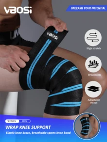 VBOSI 1 pieza Banda de soporte de rodilla ajustable de 2m, adecuada para sentadillas y levantamiento de pesas - Multicolor - Ver 1