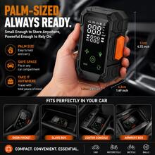 Air Compressor & Inflator Pump 140 PSI Car Air Compressor Pump, Digital Tire Inflator Pump, Portable Car Inflator Pump Suitable For Car Motorcycle LED Light Tire Pump Air Compressor & Inflator Pump, Tire Pump 1500mAh - Black - View 8