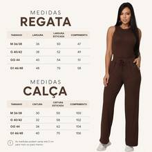 Set Of 3 Wide Leg Pants With Pockets + Women's Plus Size Tank Top - Wine + Brown + Black - View 7