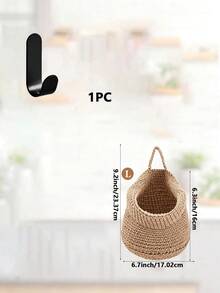 Wall-Mounted Woven Rope Storage Basket, Bohemian Style Wall Hanging Storage Basket, Suitable For Kitchen, Bedroom, Bathroom And Home Decor - Multicolor - View 11
