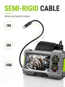 工業內視鏡攝影機,4.3 吋 IPS 螢幕,IP67 防水,2600mAh Type-C 可充電,5m/16.4ft 纜線,附磁鐵、掛鉤、側鏡,適用於管道檢查、汽車維修、HVAC、汽車診斷,男士設備 - A - 查看 9