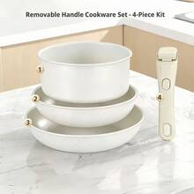 4/5-Piece Non-Stick Cookware Set With Detachable Handles, Suitable For Induction Cooktop, Dishwasher And Oven - View 6