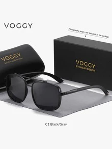 VOGGY 時尚極簡復古金屬 TR 彈簧鉸鏈偏光 UV400 太陽眼鏡，男女通用，適合運動、開車、戶外騎行、釣魚、度假旅行、派對裝飾道具禮物 - Color A - 查看 11