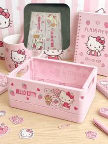 SANRIO Series Hello Kitty Foldable Desktop Storage Box, Multiple Styles Available, Portable, Leak-Proof, Also Suitable For Desktop Decoration, Foldable Desktop Display Stand, Suitable For Office, Camping, Home, School, Can Be Given As Girlfriend Gift, Birthday Gift, Christmas Gift, Suitable For Travel, Images Only For Display, Actual Product Prevails - A - View 12