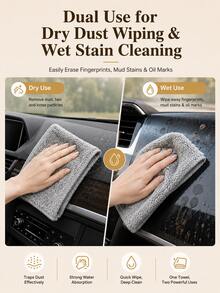 10pcs Microfiber Car Cleaning Towels, Super Absorbent Quick Dry Reusable Washable Cleaning Cloth, Lint-Free Oil-Resistant Wipes, Suitable For Car Detailing, Kitchen And Home Cleaning - A - View 6