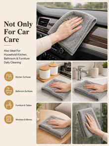 10pcs Microfiber Car Cleaning Towels, Super Absorbent Quick Dry Reusable Washable Cleaning Cloth, Lint-Free Oil-Resistant Wipes, Suitable For Car Detailing, Kitchen And Home Cleaning - A - View 8