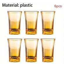 6pcs Small Plastic Acrylic Wine Glasses, Suitable For Bar, Pub, Club, Restaurant And Home Use - Perfect For Serving Juice, Beverages And Summer/Winter Drinks - Yellow - View 14